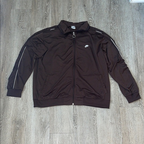 Vintage Y2K Nike Brown track Jacket Athletic Style size xxl full zip - Picture 1 of 8